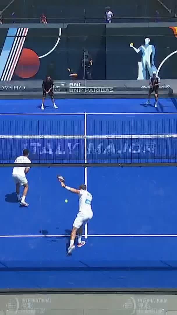 Sanchez smashes from outside of the court