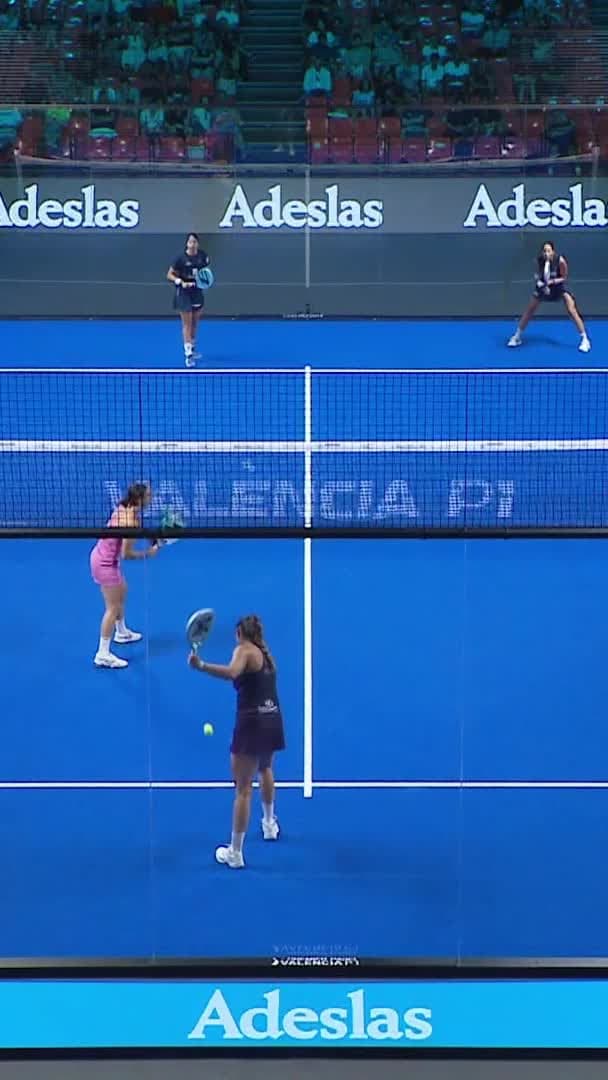 Brea ends a long rally with a clever volley