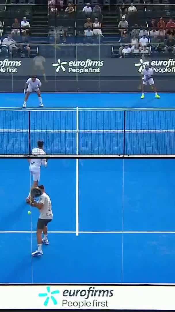 Gonzalez serves the ball x4 at the net to go deuce