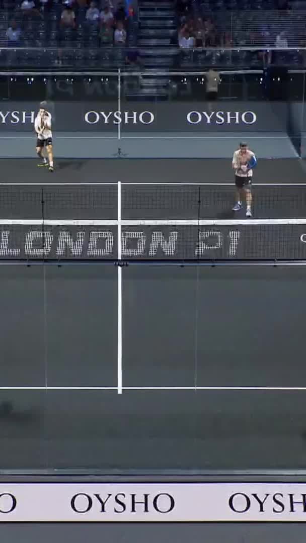 Medina sends it out of the court with a powerful smash and x4