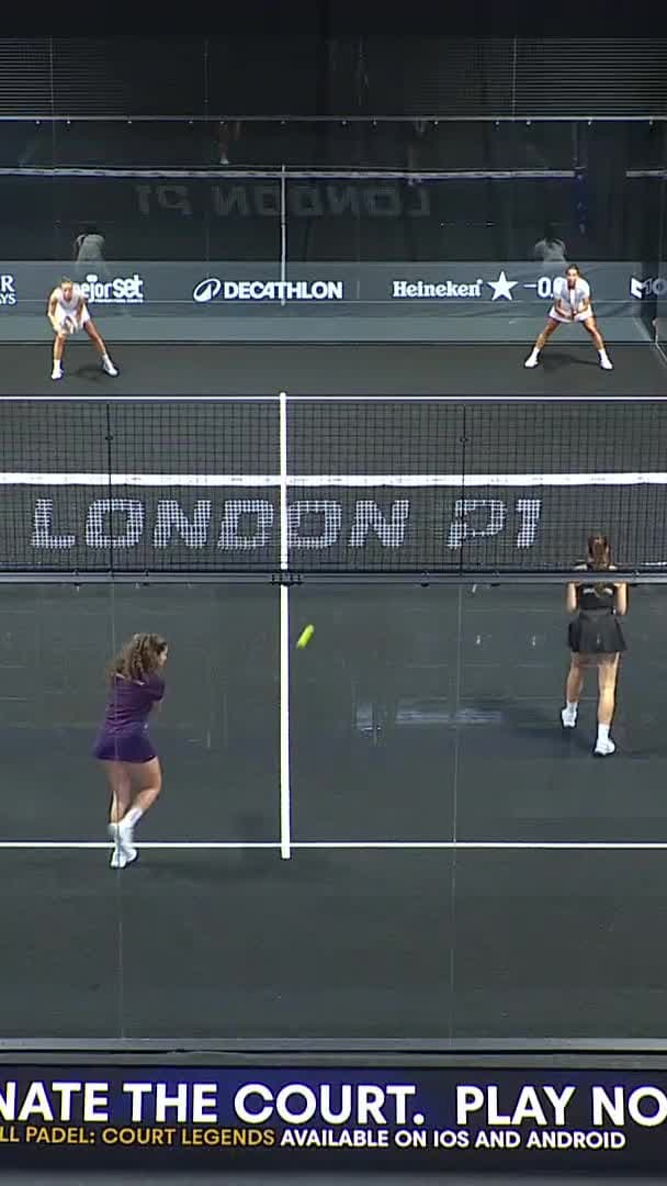 Montes unloads a forehand off the glass