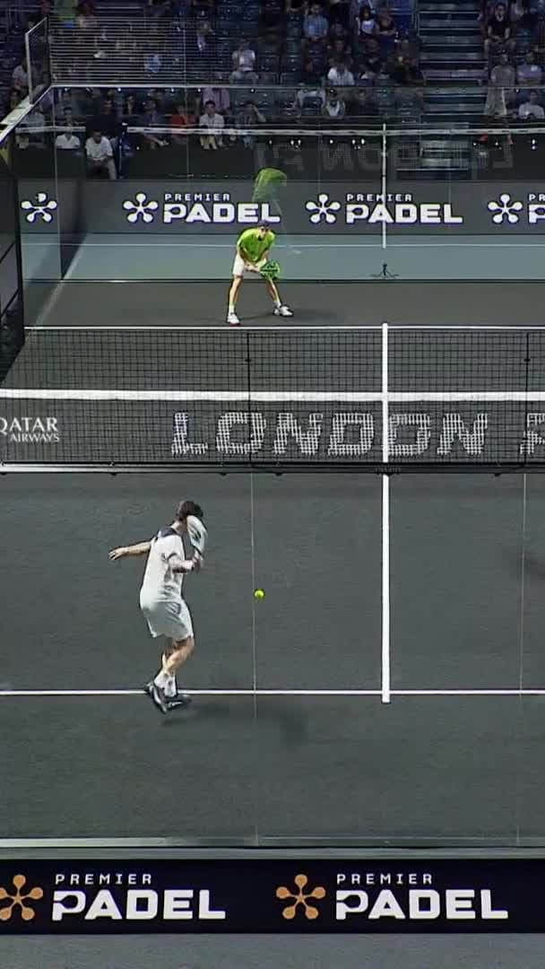 Augsburger with the smash from outside the court
